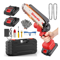 Ginarelo Mini Electric Chainsaw Battery Saw - Electric Saw for Wood Pruning Gardens Parkside Chainsaws Brushless Motors with 8000 mAh Batteries 900 W 6 Inches Minissaw Electric Saw Blade Cutter